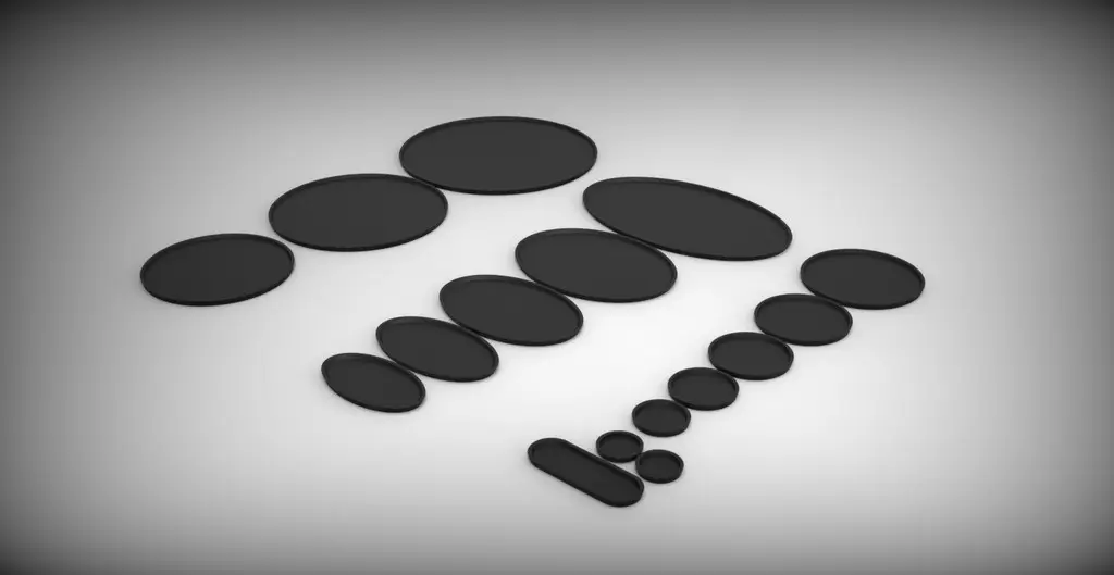 Hollow bases 2mm wall — modelo 3D