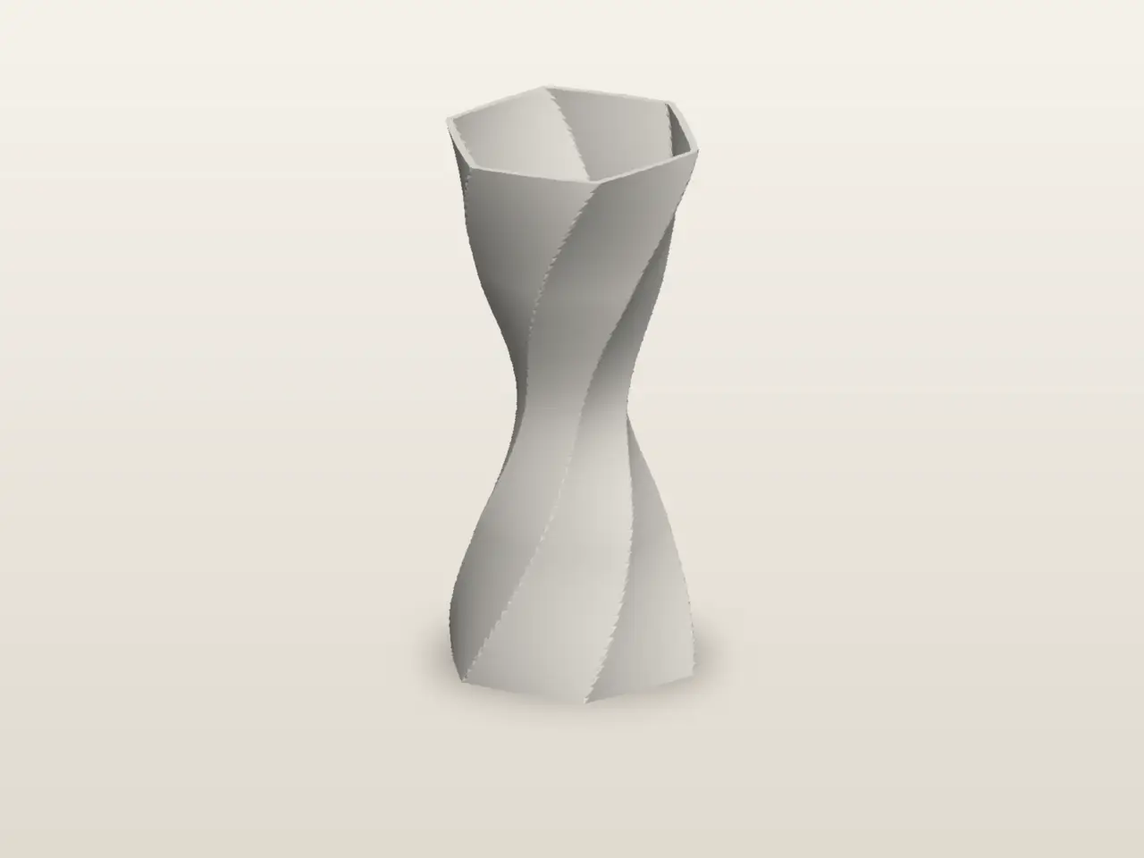 Twisted Hexagonal Vase - Geometric Hourglass Vase (150 mm) — modelo 3D