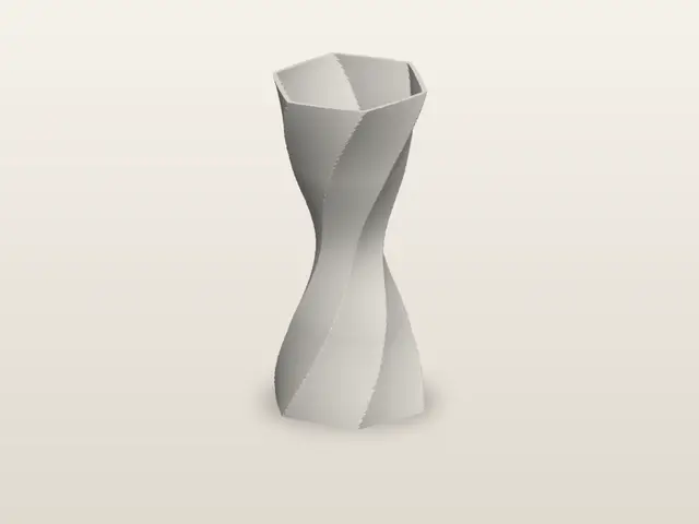 Twisted Hexagonal Vase - Geometric Hourglass Vase (150 mm) — modelo 3D