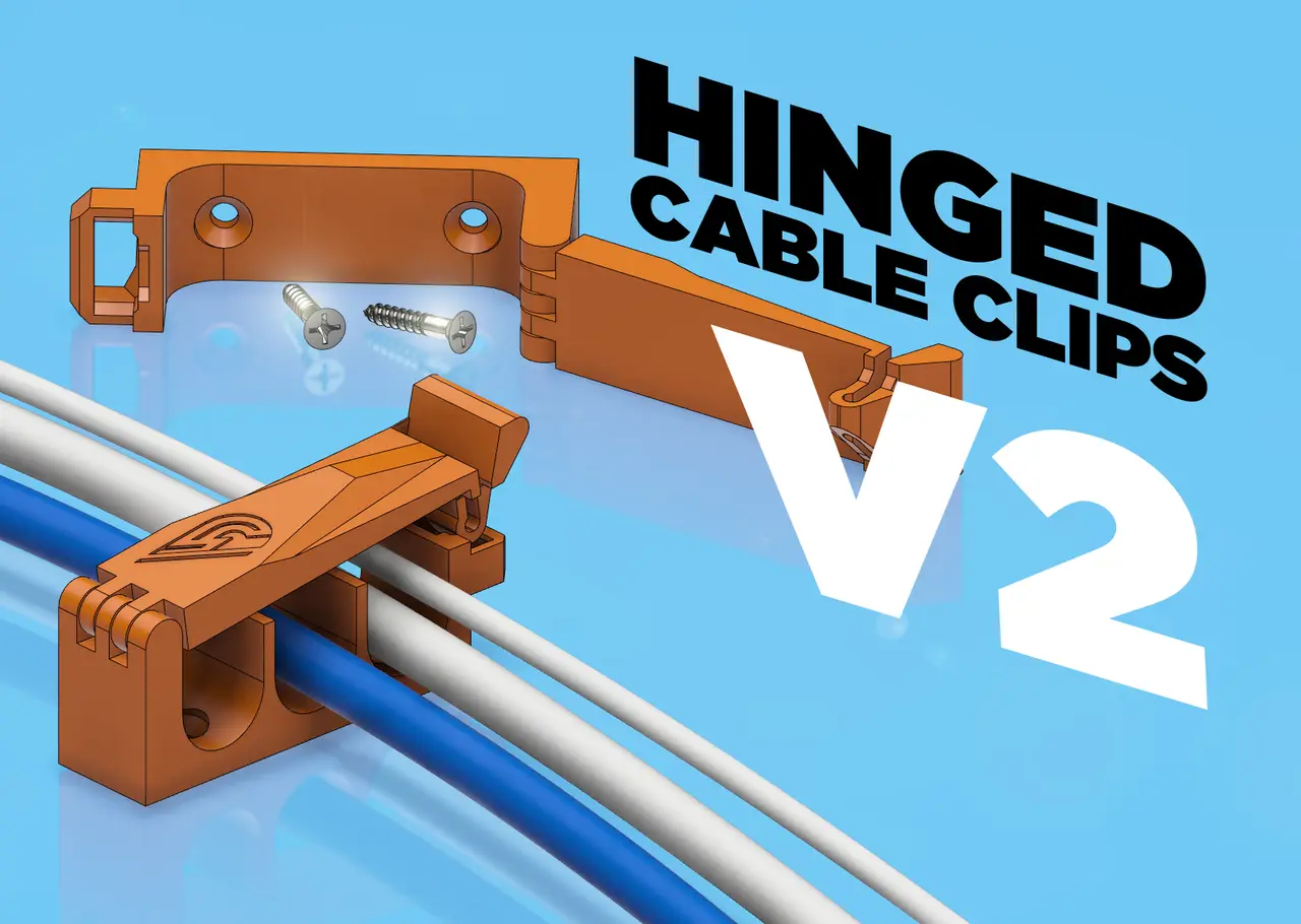 Hinged Cable Clip V2 — modelo 3D