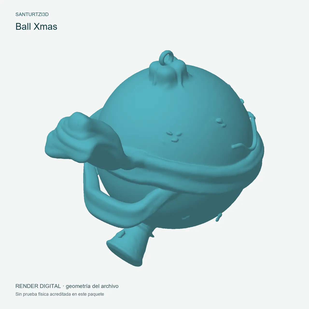 Ball Xmas - Ribbon Christmas Ornament — modelo 3D
