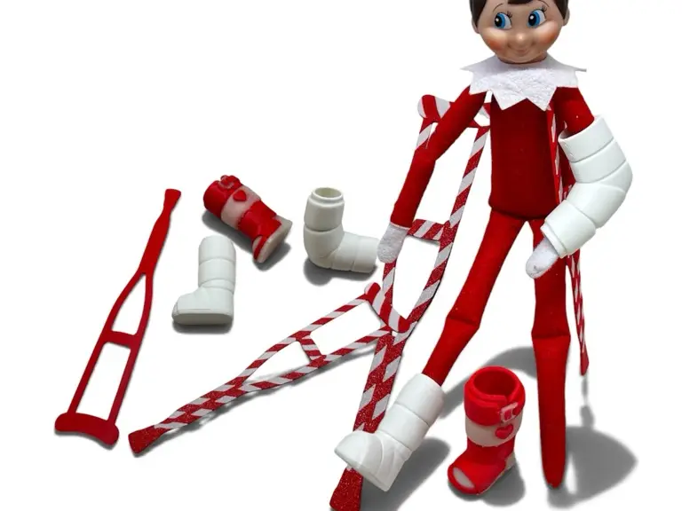 Elf on the Shelf Cast Crutches Boot Medical — modelo 3D