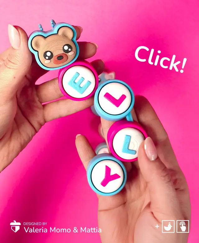 Customizable Alphabet Clicker & Keychain — modelo 3D