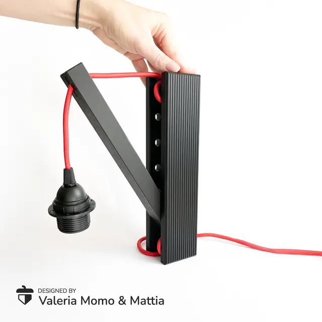 Adjustable Wall Light Holder 💡🔧🖼️, Design Cable Lamp 🔌🪛 — modelo 3D