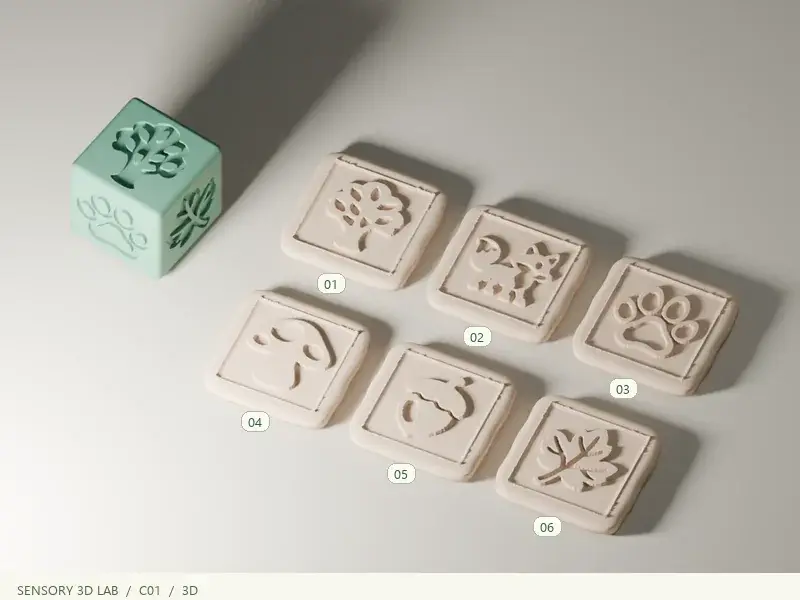 Forest Six-Sided Stamp Cube | Play Dough & Sensory Play — modelo 3D