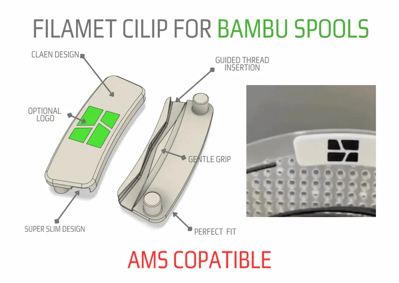 Filament Clip for Bambu spools — modelo 3D