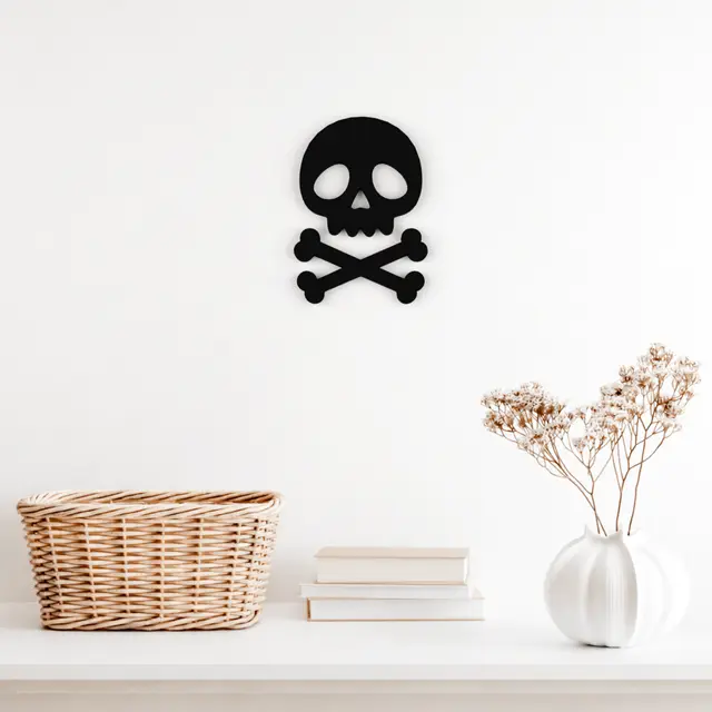 💀 Classic Skull and Crossbones Silhouette – 3D Printable Wall Decor — modelo 3D