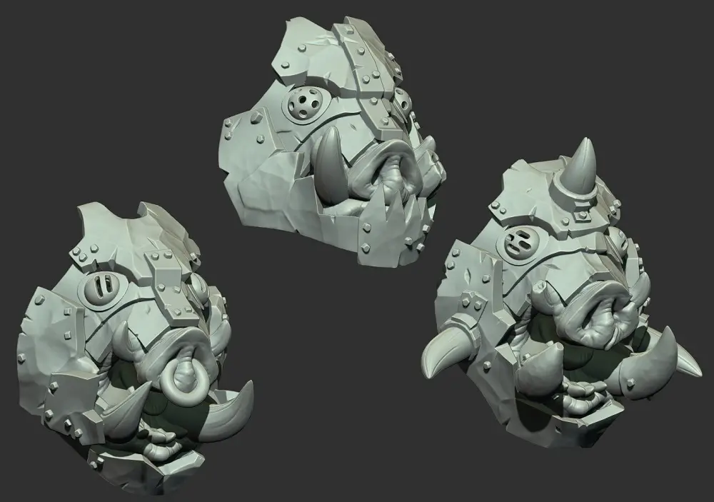 Ron Jawas' armored boar heads — modelo 3D