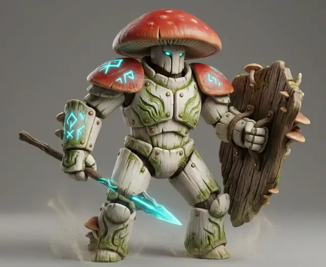 mushroom spearman — modelo 3D