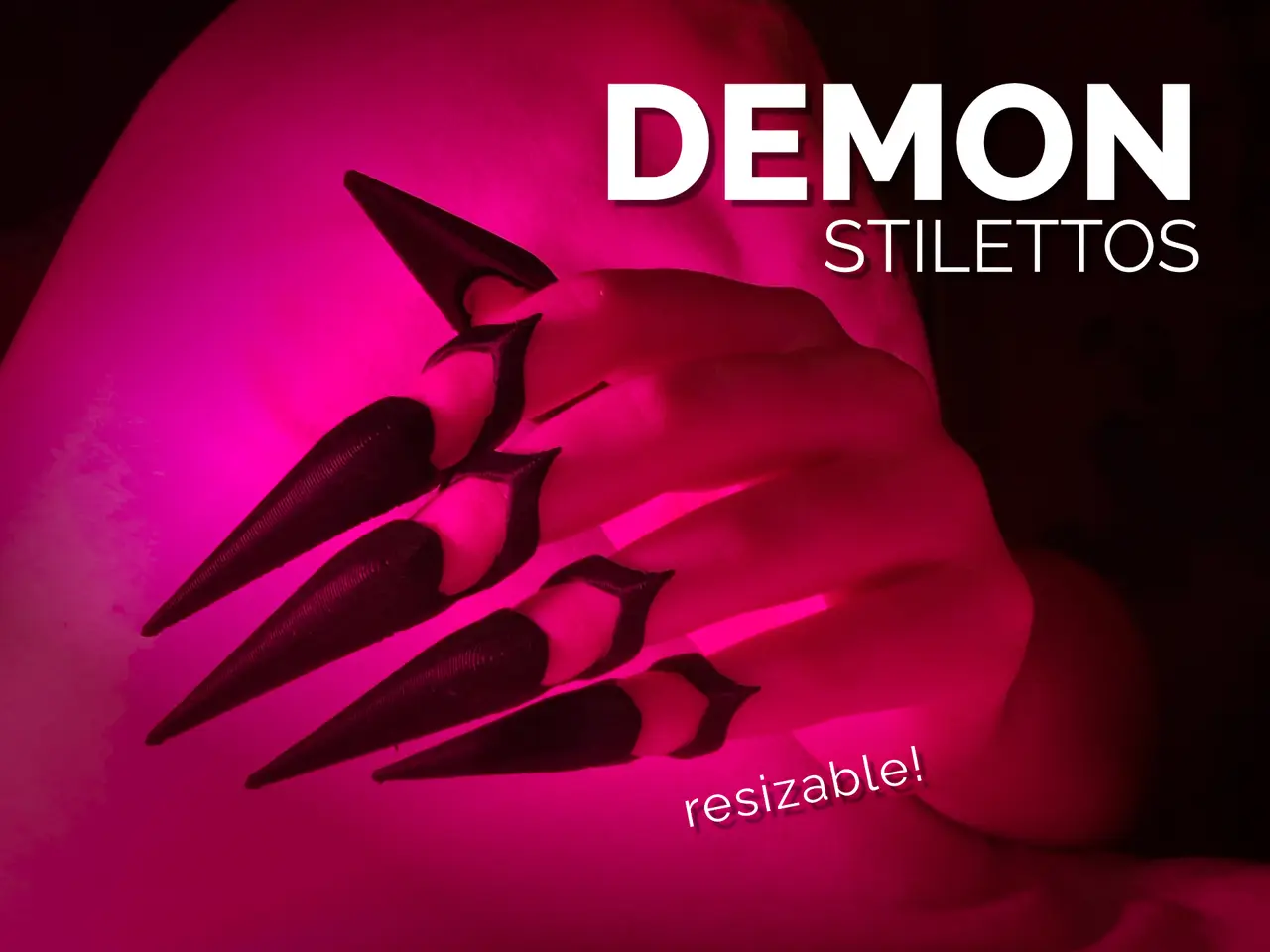 Demon Stiletto Nails - Claws for Halloween Costume — modelo 3D