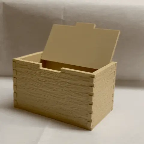 wood box with lid high dovetail joint for 3d printing imitation wood 2 — modelo 3D