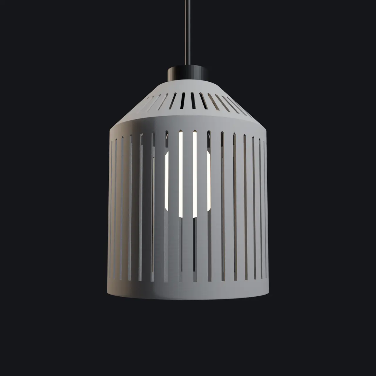 Slats Lamp - Slotted Cylinder E27 Lamp Shade with Table and Wall Stand — modelo 3D