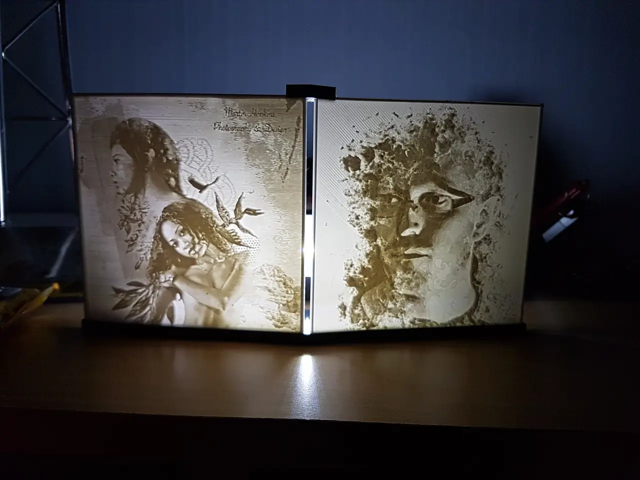 Dual Lithophane Holder - Minimalist — modelo 3D