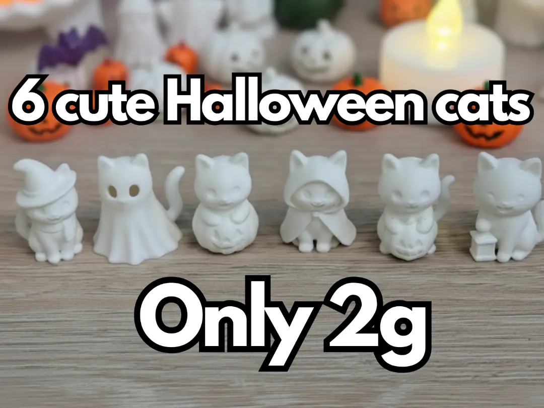 Halloween Cat Mini Figures – Set of 6 — modelo 3D