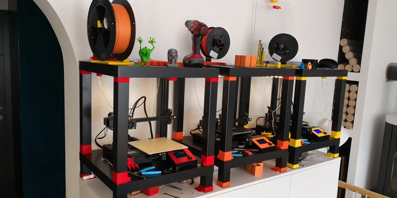Creality3D Ender 3 IKEA LACK enclosure with IKEA LEDBERG LED lights — modelo 3D