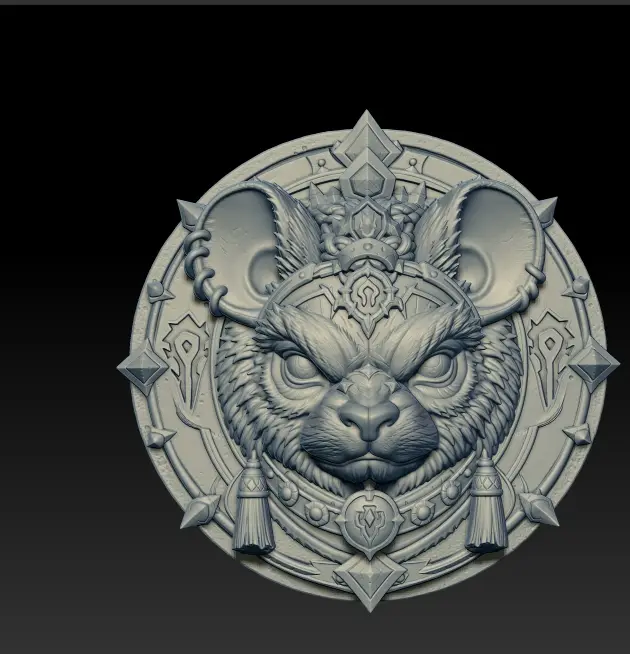 Chinese Zodiac Rat Fridge Magnet — modelo 3D