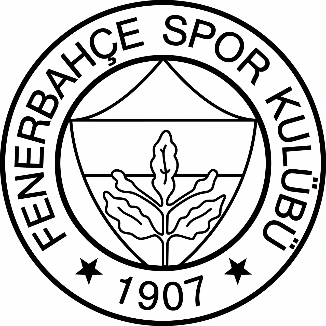 Fenerbahce SK 1907 Football Club Crest 2D Wall Art - Circular Soccer Logo Plaque STL — modelo 3D