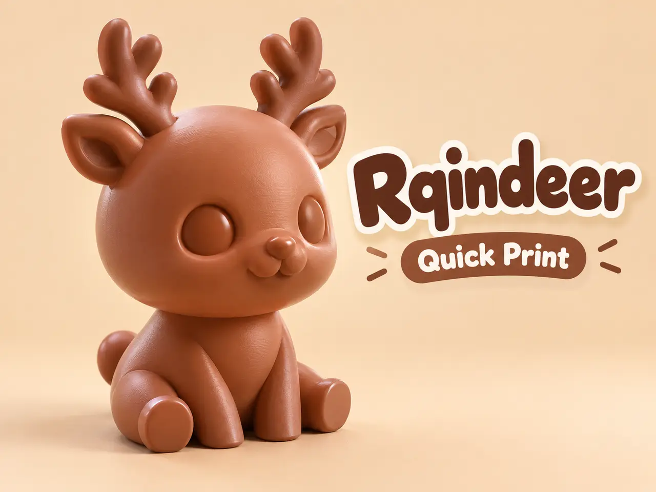 Mini Reindeer – Cute Christmas Deer | Quick Print — modelo 3D