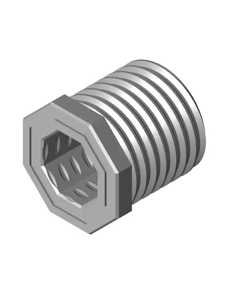 20 mm Big Thread, Flat Head, Push-Fit Hole, Bolt — modelo 3D