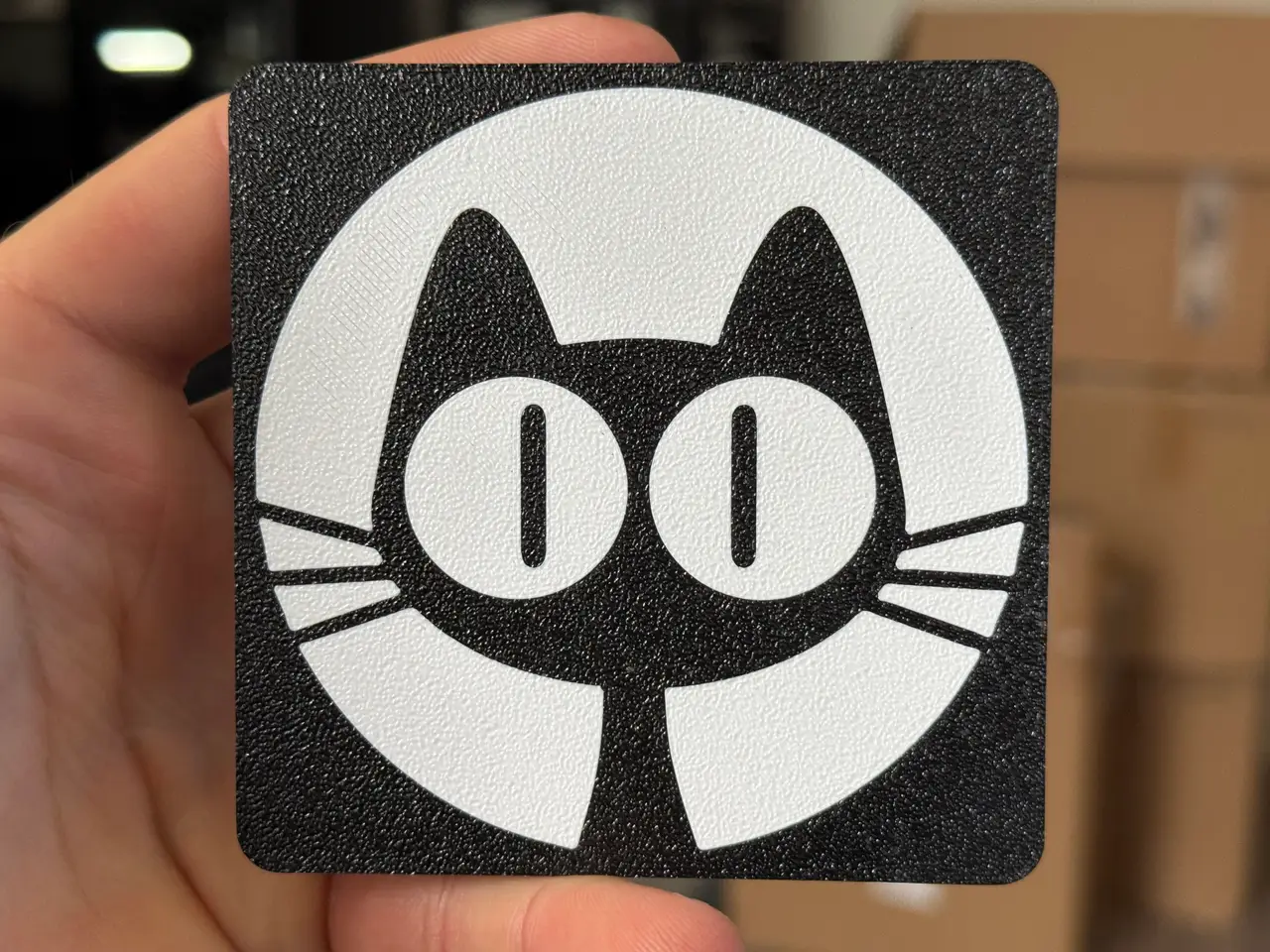 Black Cat Face coaster — modelo 3D