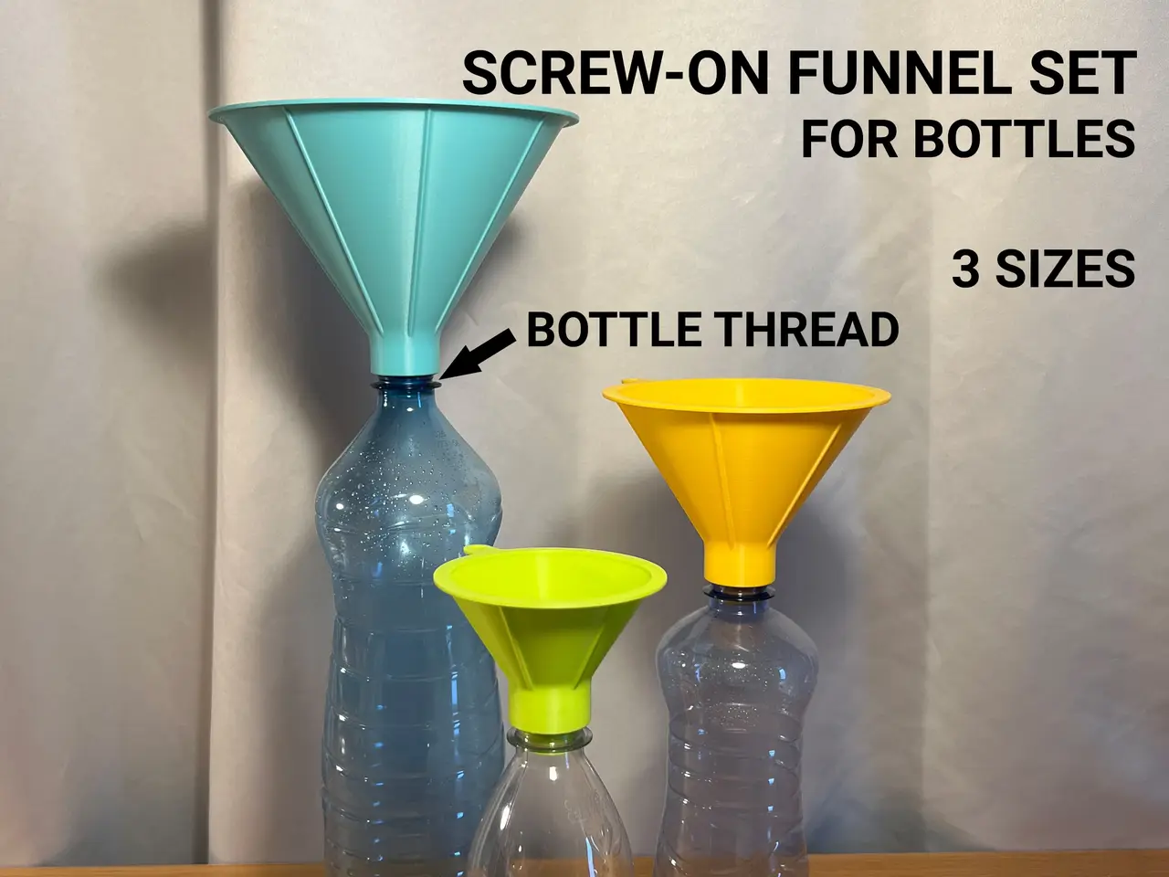 Screw-On Funnel Set for Bottles — modelo 3D