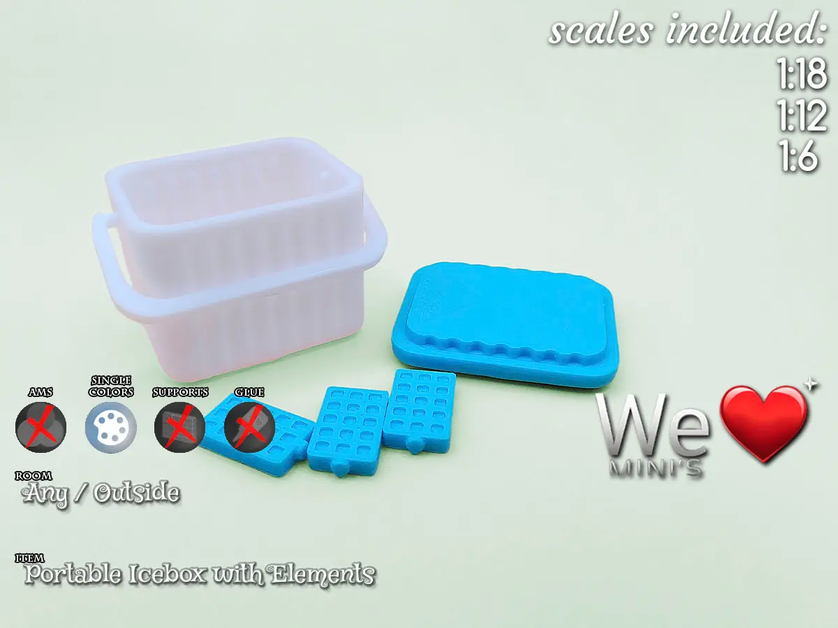 Portable Icebox 1:12 1:18 1:6 — modelo 3D
