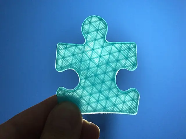 Autism Awareness Puzzle Piece - Light it up blue — modelo 3D