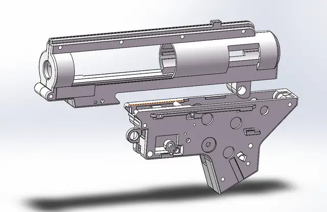 AIRSOFT GEARBOX SPLIT V2 — modelo 3D