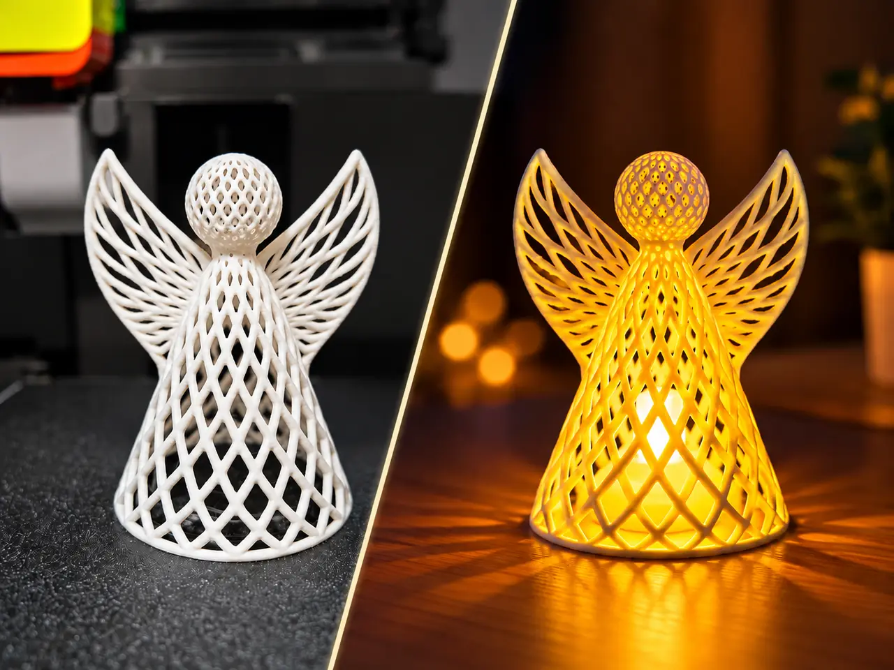 Voronoi Angel – Decoration & Lamp — modelo 3D