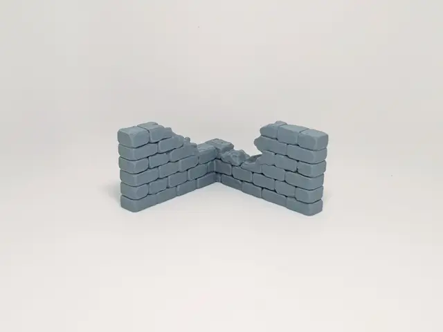 Collapsed Wall Corner | 28mm - 32mm Miniature — modelo 3D