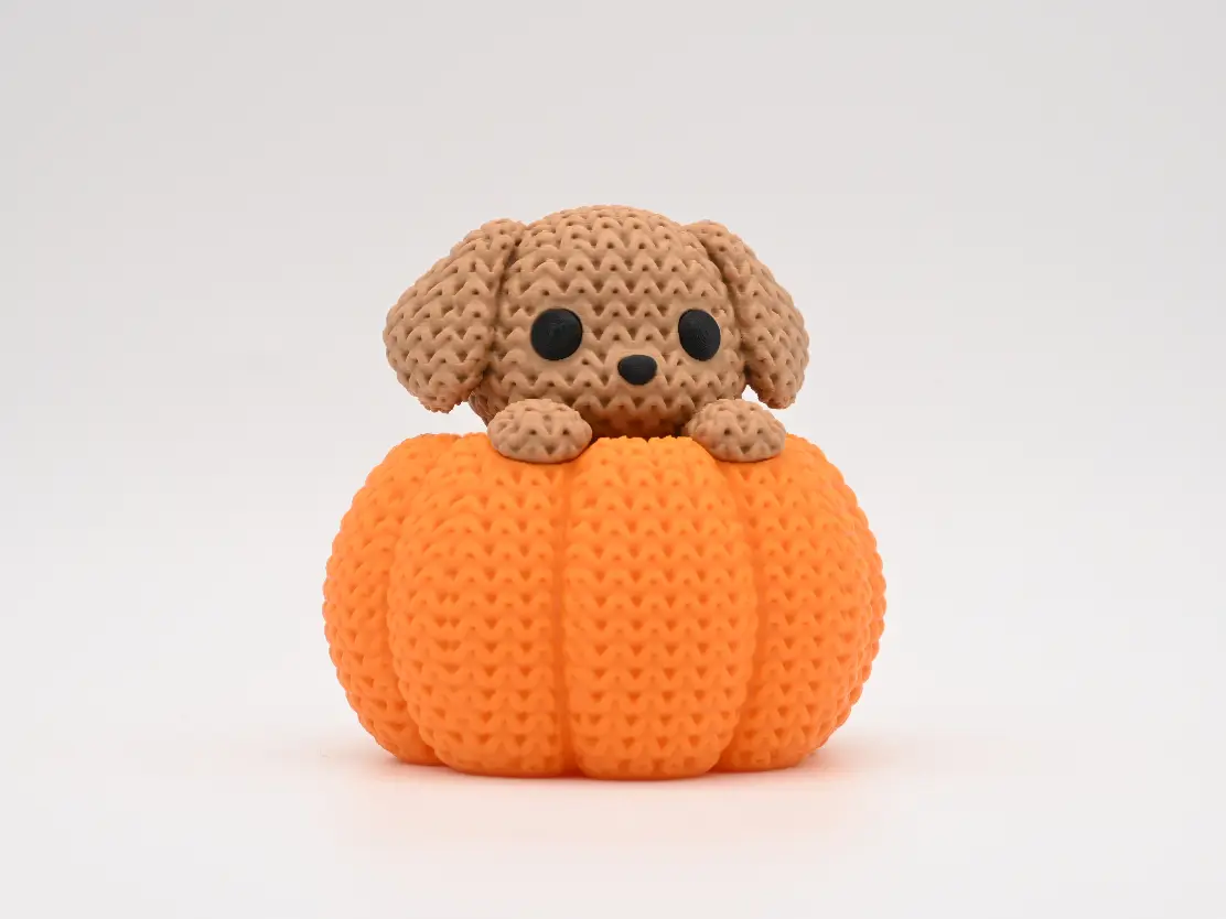 Knitted Dog in Pumpkin - Halloween — modelo 3D