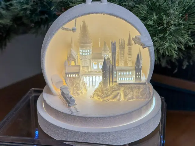Hogwarts easy 2 print tealight/led lamp Snow Globe — modelo 3D