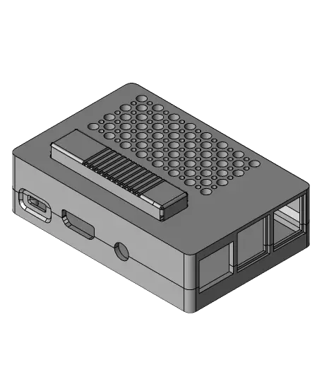 Pi 3B+ case with camera v2 mount and shutter — modelo 3D