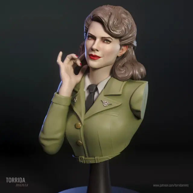 Army Pinup bust — modelo 3D