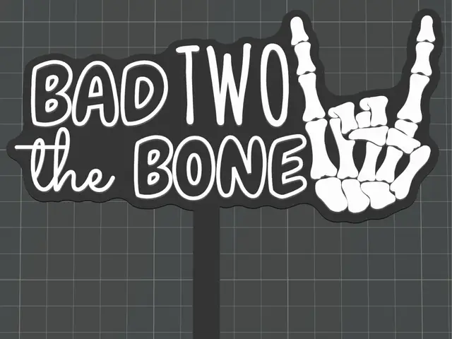 Bad TWO the Bone Birthday cake topper — modelo 3D