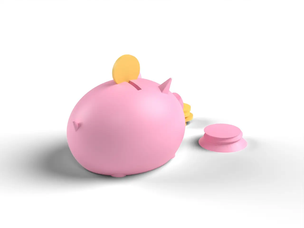 Piggy Bank with Screw-Out Plug - Coin Money Box for Kids, No Supports (OpenSCAD) — modelo 3D