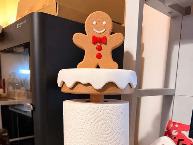 Gingerbread Man Christmas Paper Towel Holder — modelo 3D