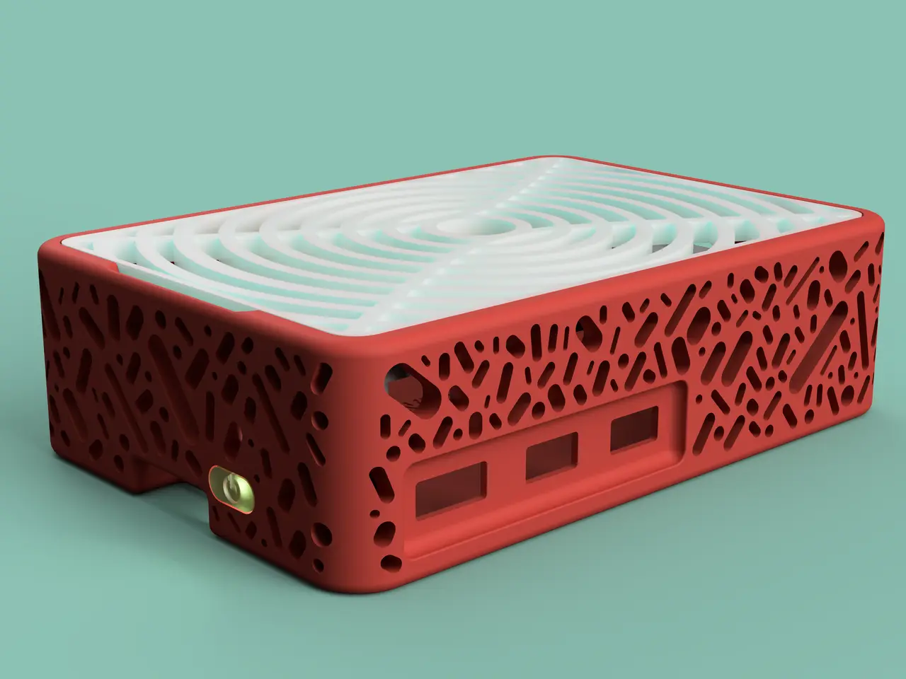 Raspberry Pi 5 case with M.2 NVME SSD HAT support, custom top and power button (UPDATED v1.3) pi5 rpi5 — modelo 3D