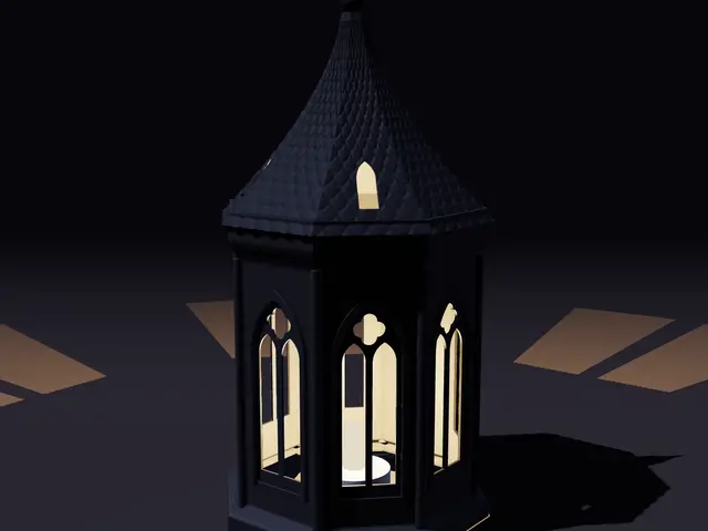 Gothic Cathedral Lantern – Tracery Windows & Slate Spire (LED Tea Light) — modelo 3D