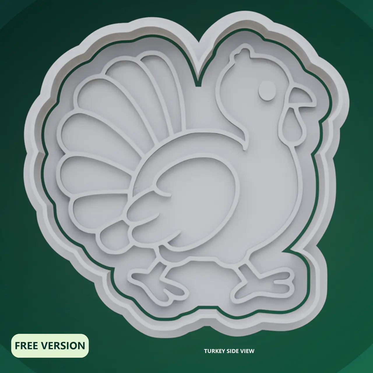 Turkeys Cookie Cutter STL – 3D Print Biscuit Mold — modelo 3D