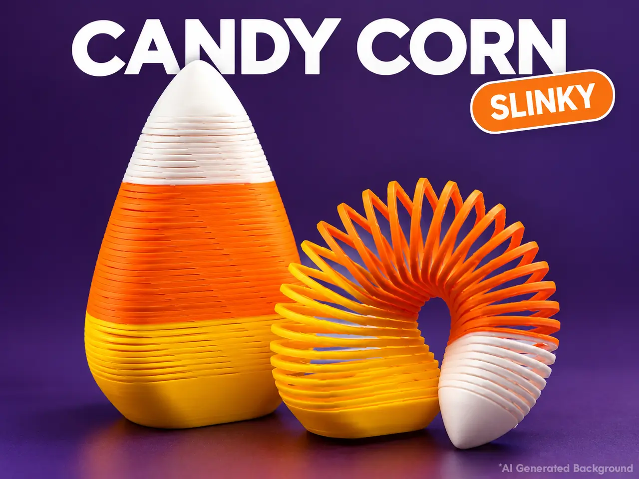 Candy Corn Slinky • Halloween Fidget • No AMS — modelo 3D