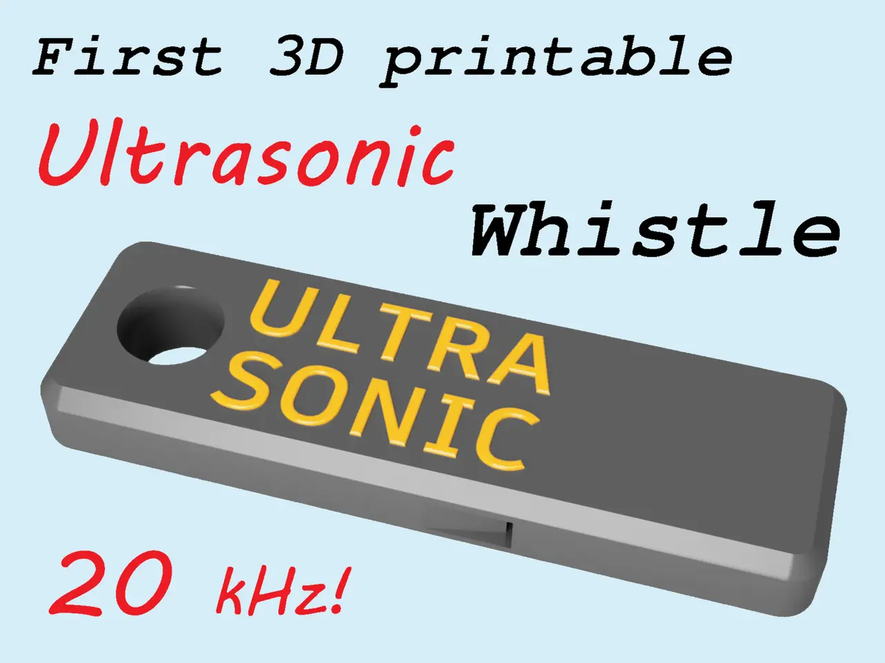 First 3d printable Ultrasonic Whistle — modelo 3D