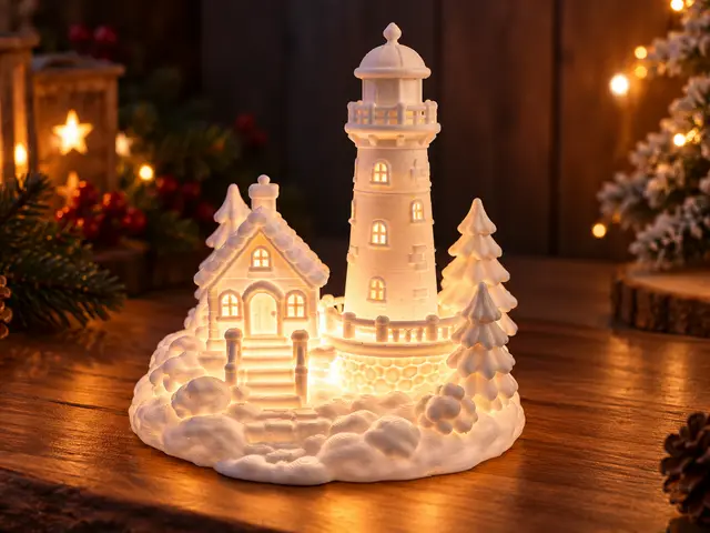 Winterlicher Leuchtturm LED Winterlandschaft — modelo 3D