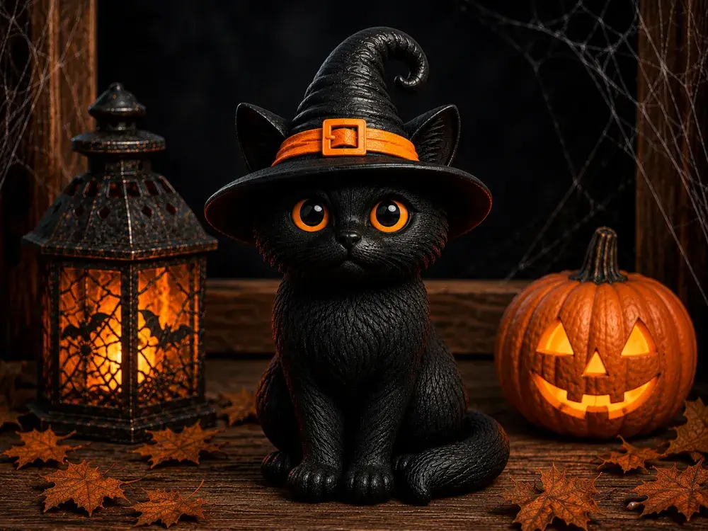 Witchy Black Cat – Halloween Edition — modelo 3D