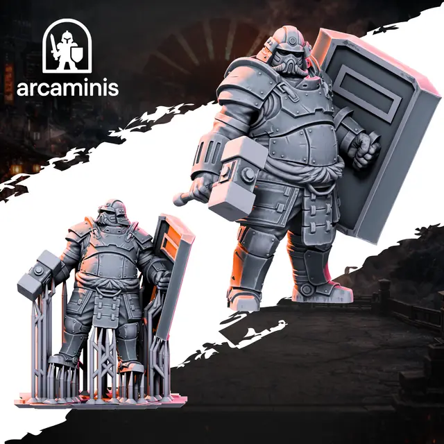 FREE SAMURAI SCI-FI Bastion Brutes Cyberpunk Japanese Army STL RPG Wargames 28mm & 32mm Pre-Supported — modelo 3D