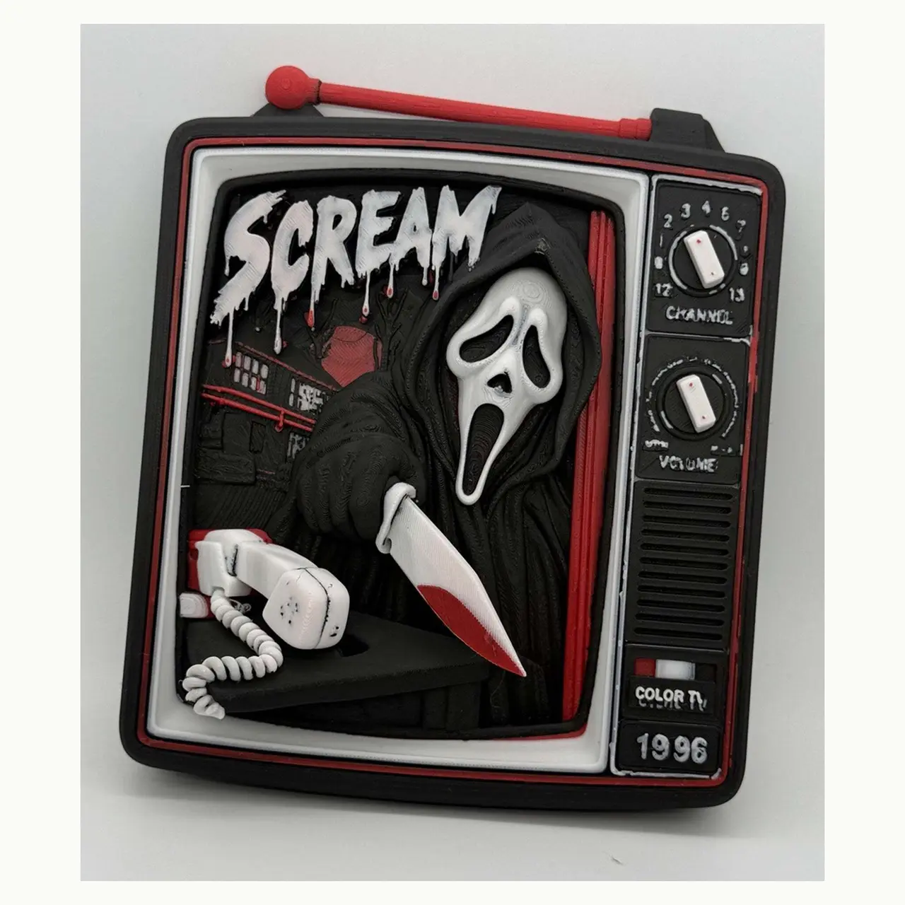 Ghostface Scream Retro TV – Slasher Horror Collectible & Halloween Decor — modelo 3D