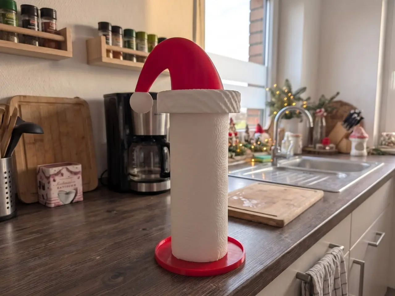 Küchenrollenhalter Weihnachtsmütze — modelo 3D