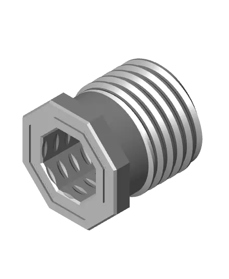20 mm Big Thread, Flat Head, Push-Fit Hole, Shank Bolt — modelo 3D