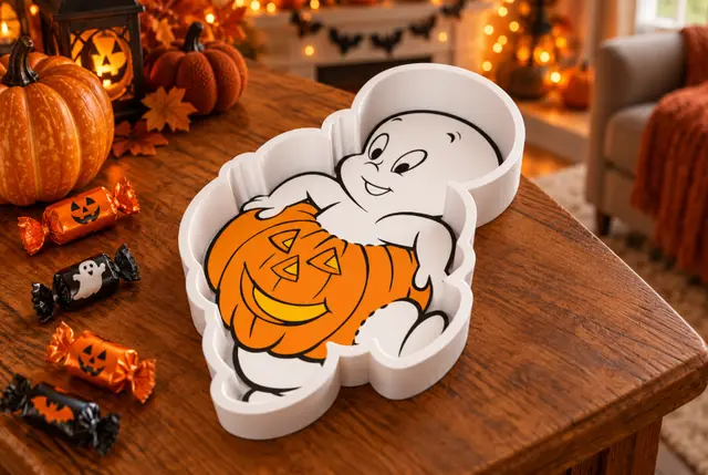 Ghost & Pumpkin Halloween Tray – Candy Bowl / Trinket Dish — modelo 3D