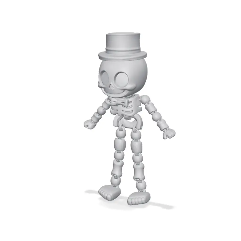 Cute Skeleton with Top Hat – Flexi Toy — modelo 3D